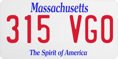 MA license plate 315VG0