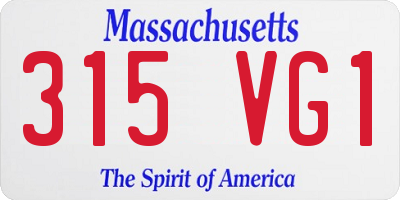 MA license plate 315VG1