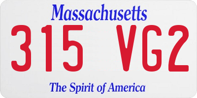 MA license plate 315VG2