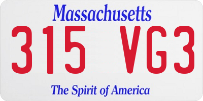 MA license plate 315VG3