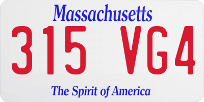 MA license plate 315VG4