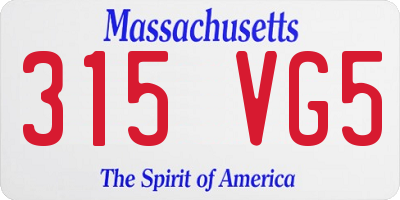 MA license plate 315VG5