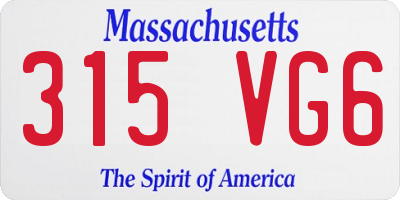 MA license plate 315VG6