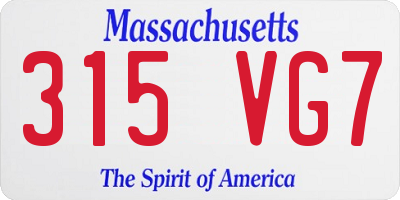 MA license plate 315VG7