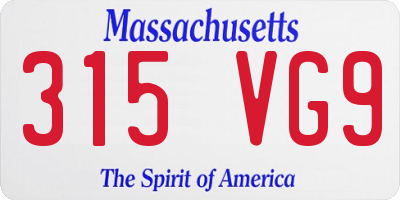 MA license plate 315VG9
