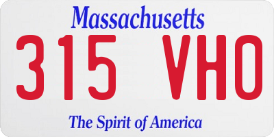 MA license plate 315VH0