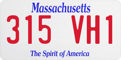 MA license plate 315VH1