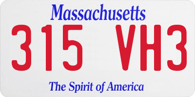 MA license plate 315VH3