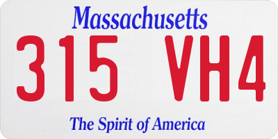 MA license plate 315VH4