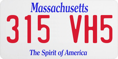 MA license plate 315VH5
