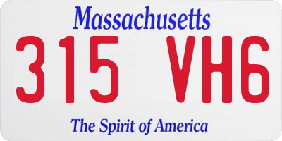MA license plate 315VH6