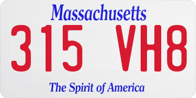 MA license plate 315VH8