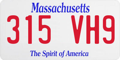 MA license plate 315VH9