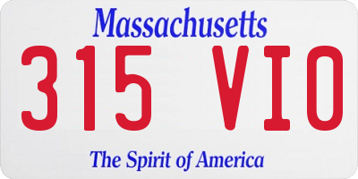 MA license plate 315VI0