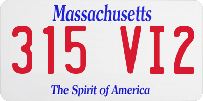 MA license plate 315VI2