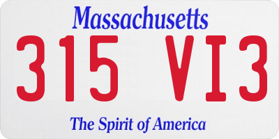 MA license plate 315VI3