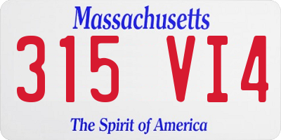 MA license plate 315VI4