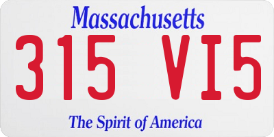 MA license plate 315VI5