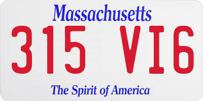 MA license plate 315VI6