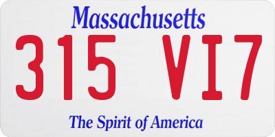 MA license plate 315VI7
