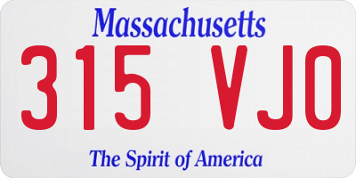 MA license plate 315VJ0