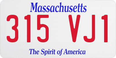 MA license plate 315VJ1