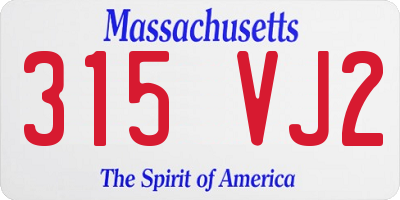 MA license plate 315VJ2