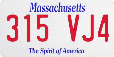 MA license plate 315VJ4