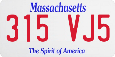 MA license plate 315VJ5
