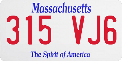 MA license plate 315VJ6