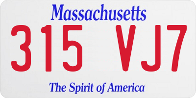 MA license plate 315VJ7