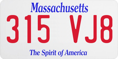 MA license plate 315VJ8