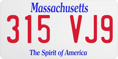 MA license plate 315VJ9
