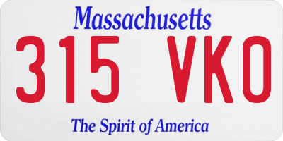 MA license plate 315VK0