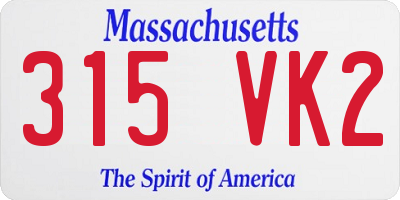 MA license plate 315VK2