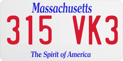 MA license plate 315VK3