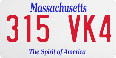 MA license plate 315VK4
