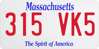 MA license plate 315VK5