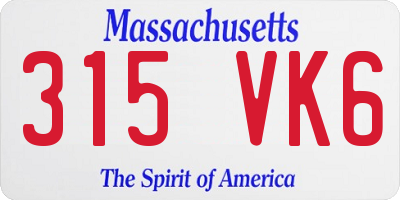 MA license plate 315VK6