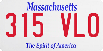 MA license plate 315VL0