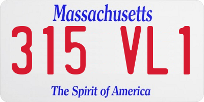 MA license plate 315VL1