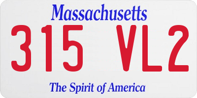 MA license plate 315VL2