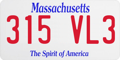 MA license plate 315VL3