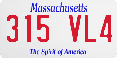 MA license plate 315VL4