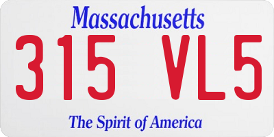 MA license plate 315VL5