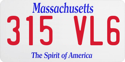 MA license plate 315VL6