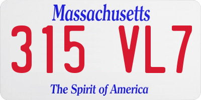 MA license plate 315VL7