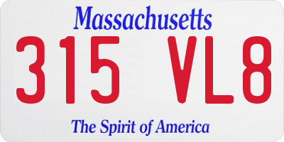 MA license plate 315VL8