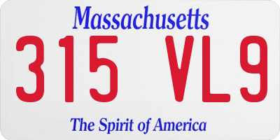 MA license plate 315VL9