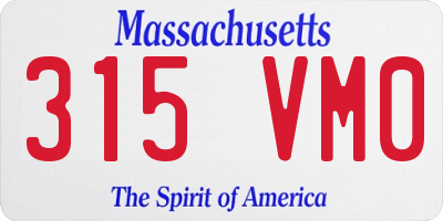 MA license plate 315VM0